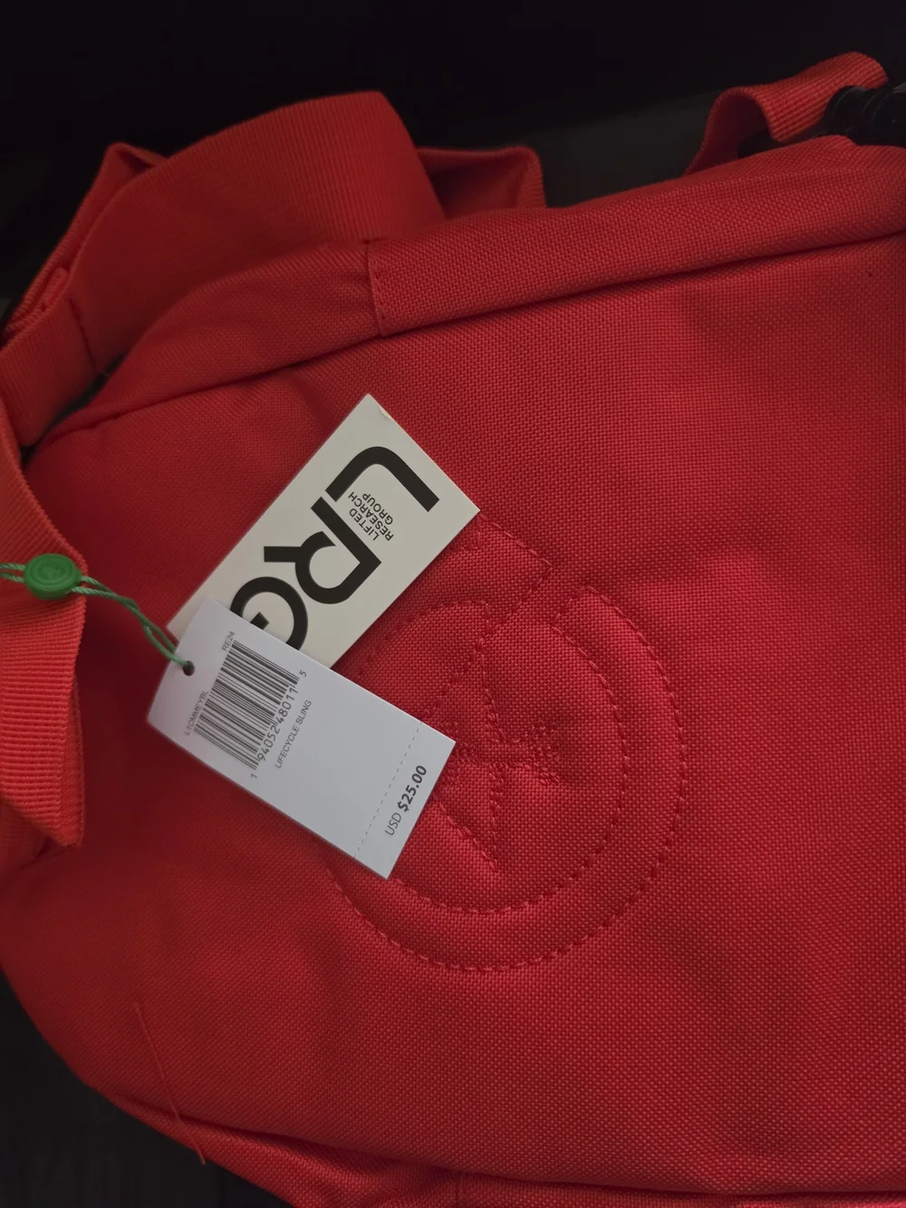 Lrg Red Crossbody Sling Bag with White Logo